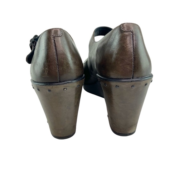 Dansko Fanny Wedge Mary Jane Wedge Heels in Brown Leather - Picture 5 of 8